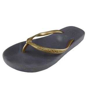 Malvados Size 5-6 M Women Sandal Flip Flop Gold Synthetic